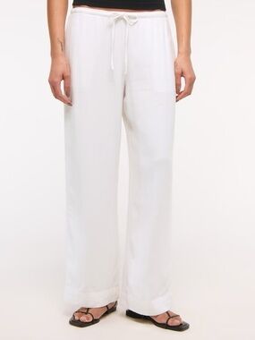 Abercrombie White Linen Blend pull in Pants